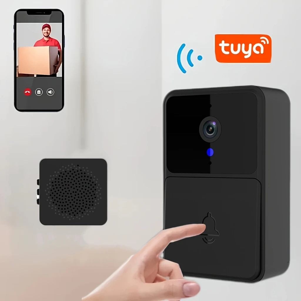 Sonnette Vidéo Intelligente Wi-Fi Tuya – Caméra HD, Alerte Smartphone, Haut-parleur Sans Fil Inclus