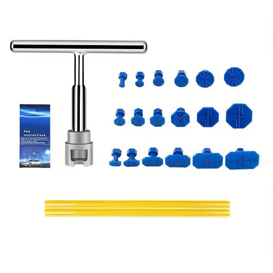 Kit de réparation carrosserie sans peinture – Outils extracteurs de bosses voiture avec embouts et colle