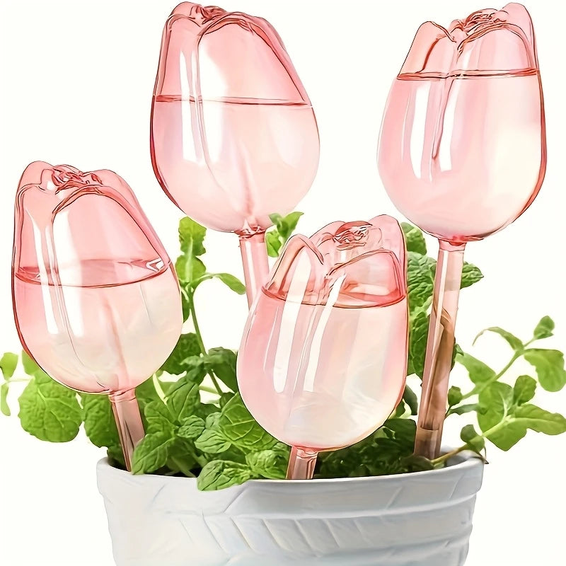 Bulbes d’Arrosage Automatique en Forme de Tulipe – Lot de 1/2/4 Goutteurs Décoratifs pour Plantes en Pot
