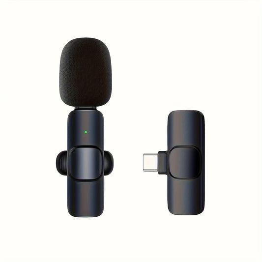 Pack de 1, 2 Micros Sans Fil USB-C – Micro Lavalier Rechargeable pour Smartphone Android, YouTube & Interview