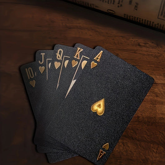 Jeu de Cartes Premium Noir & Or – Finition Imperméable, Design Luxe et Durable
