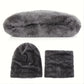 Coffret Hiver Homme 5 Pièces – Bonnet, Gants Tactiles, Cache-Oreilles, Tour de Cou et Chaussettes Chaudes en Polaire