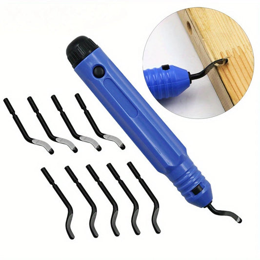 Ébavureur manuel professionnel avec 10 lames – Outil de finition bois et métal pratique