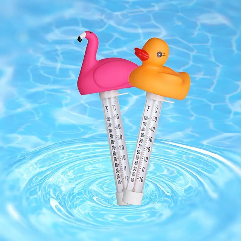 Thermomètre Flottant pour Aquarium ou Bassin – Modèles Canard et Flamant Rose, Idéal pour Reptiles et Poissons