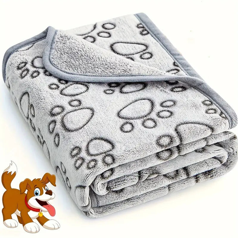 Couverture Douce pour Animaux – Plaid Polaire Gris à Motif Pattes, Confort et Chaleur | Autres accessoires animaux