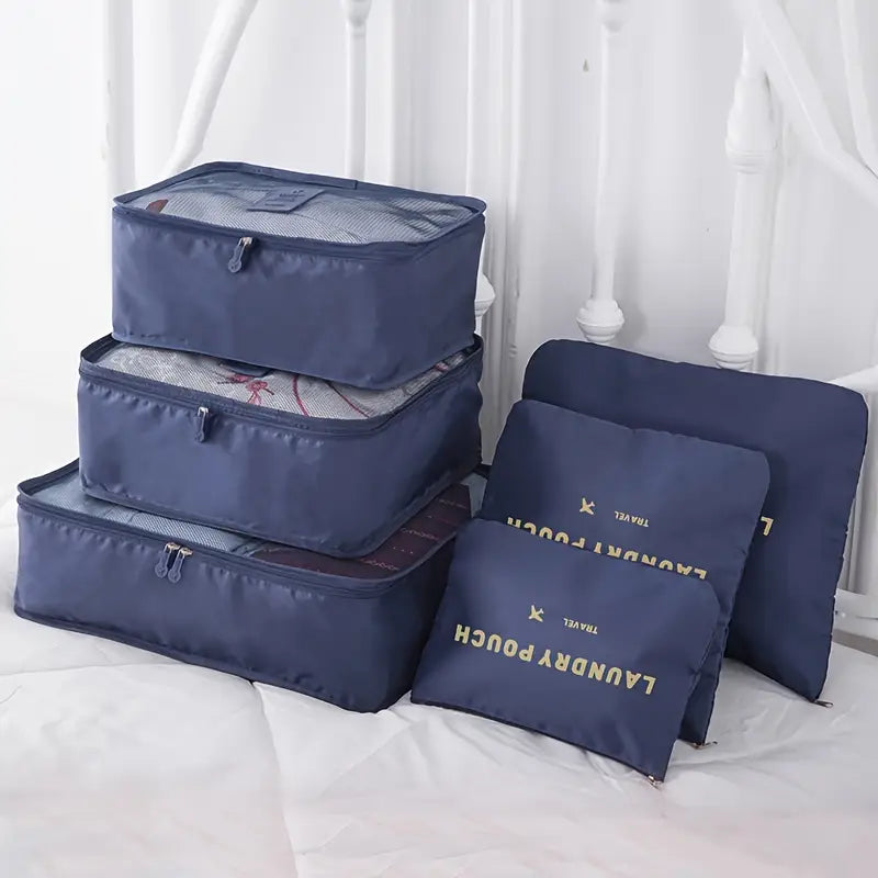 Set de 6 Organisateurs de Valise – Poches de Rangement pour Vêtements et Accessoires de Voyage