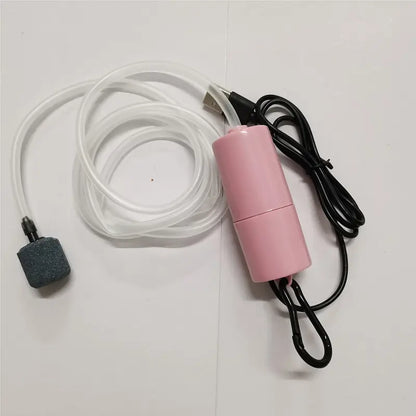 Pompe à Air USB pour Aquarium – Mini Bulleur Silencieux avec Pierre Diffuseur pour Poissons et Reptiles