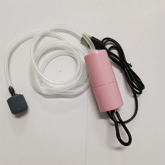 Pompe à Air USB pour Aquarium – Mini Bulleur Silencieux avec Pierre Diffuseur pour Poissons et Reptiles