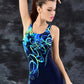 Maillot de Bain Rashguard Femme – Motif Géométrique Coloré, Manches Longues et Confortable
