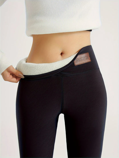 Legging Polaire Femme Taille Haute – Thermique et Doublé Hiver
