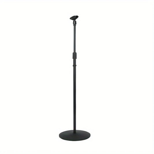 Pied de Micro Réglable avec Base Ronde en Métal – Support Stable pour Chant, Studio & Scène