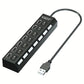 Hub USB 4/7 Ports avec Interrupteurs Individuels – Multiprise USB 2.0/3.0 Haute Vitesse pour PC, Ordinateur Portable et Périphériques