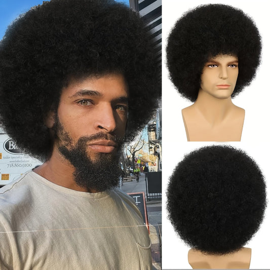 Perruque Afro Homme Volumineuse – Look Vintage Années 70 pour Déguisement, Disco ou Carnaval