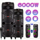 Enceintes Sono Bluetooth 6000W avec LED & Micro – Pack DJ TWS Sans Fil, Lecteur USB/SD & Effets Lumineux