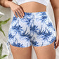 Shorty de bain taille haute pour femme pulpeuse – Imprimé tropical bleu, coupe flatteuse et couvrante
