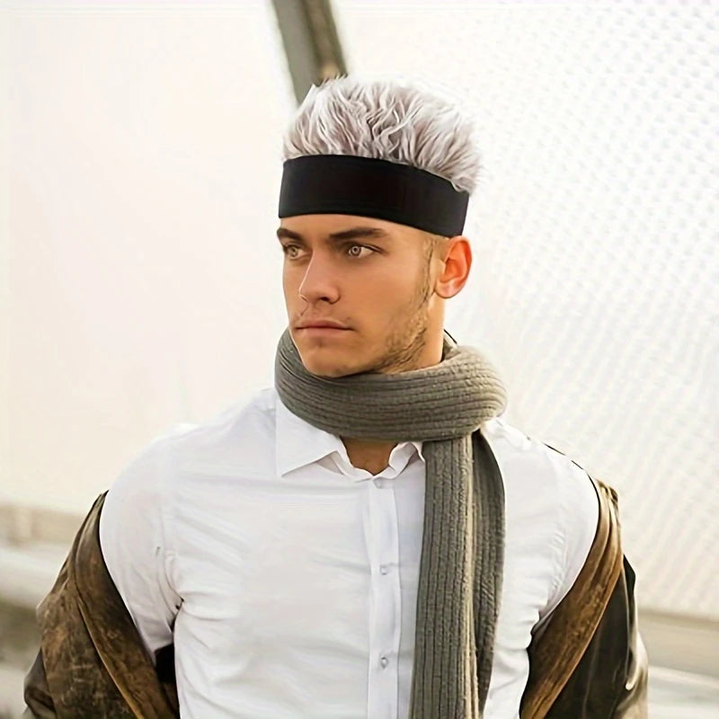 Perruque Bandeau Homme Cheveux Ébouriffés – Look Naturel Effet Volume pour Style Original & Fun