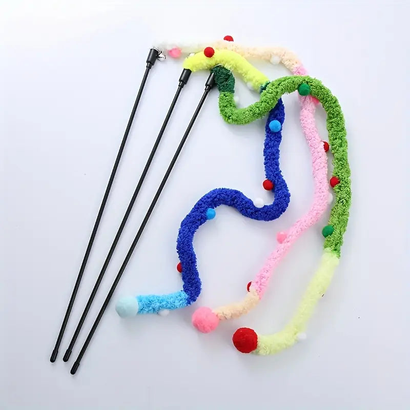 Canne à Jouer avec Serpent Doux pour Petits Animaux – Jouet Interactif et Amusant