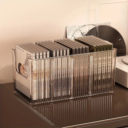 Boîte de Rangement Transparente pour CD – Design Strié & Grande Capacité