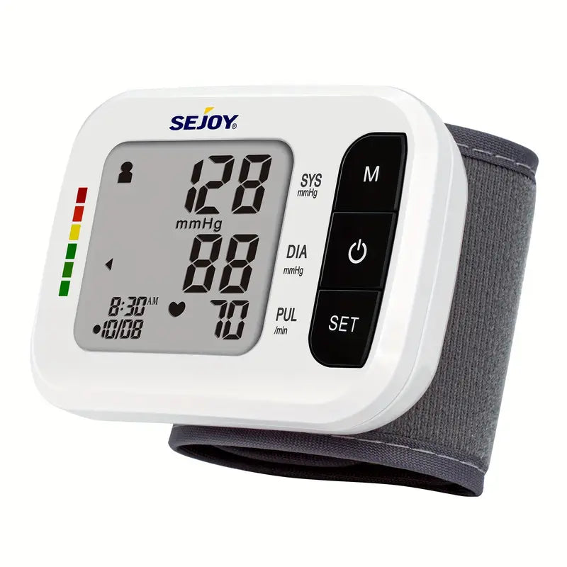 Tensiomètre Électronique Poignet SEJOY – Écran Large Haute Lisibilité | Design Violet, Mesure Précise Tension & Pouls | Indicateur OMS, Mémoire Intégrée – Facile à Utiliser