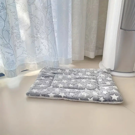 Tapis Douillet pour Animaux – Coussin Moelleux Étoilé pour Chien ou Chat, Lavable et Antidérapant