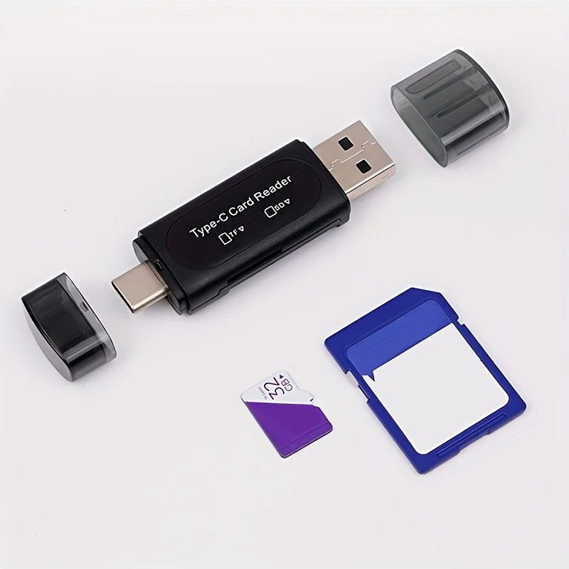 Lecteur de Carte SD/TF USB et USB-C – Double Connectique pour Smartphones, PC et Tablettes