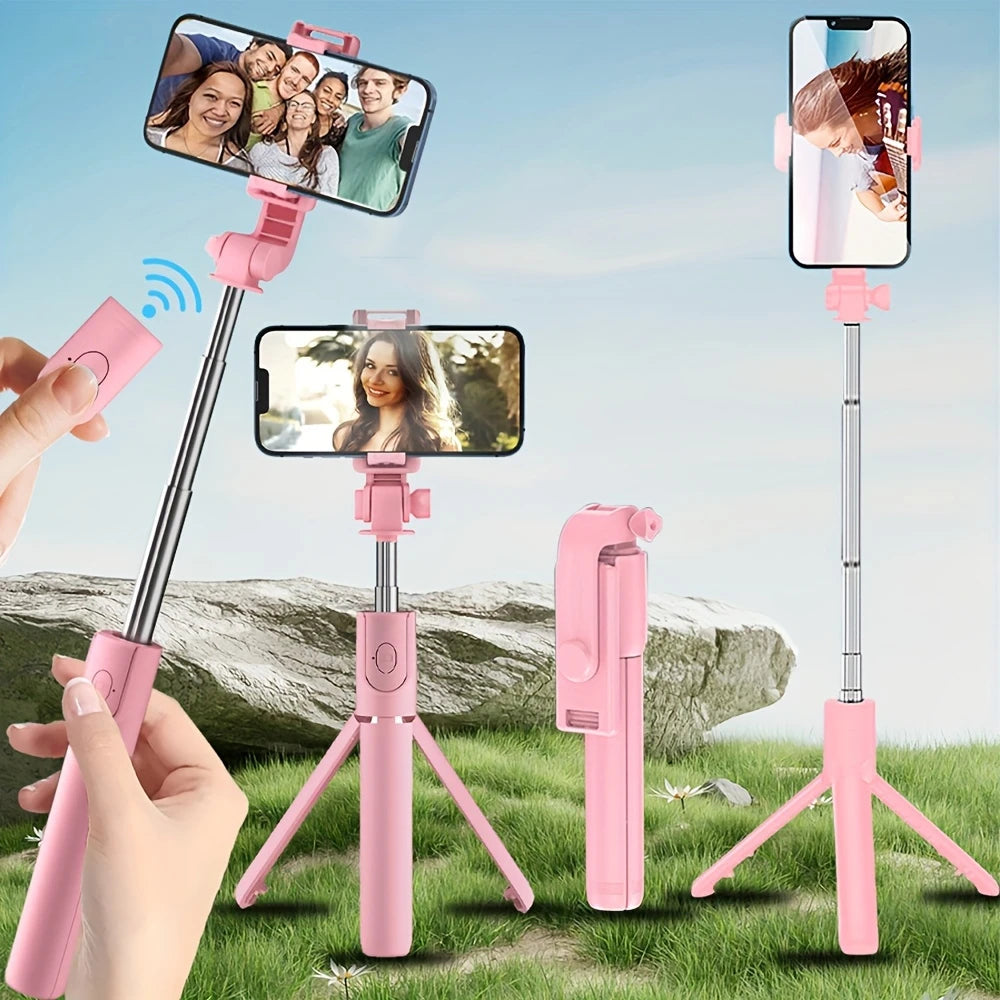 Selfie Stick 3 en 1 avec Trépied et Télécommande Bluetooth – Perche à Selfie Rétractable pour Smartphone