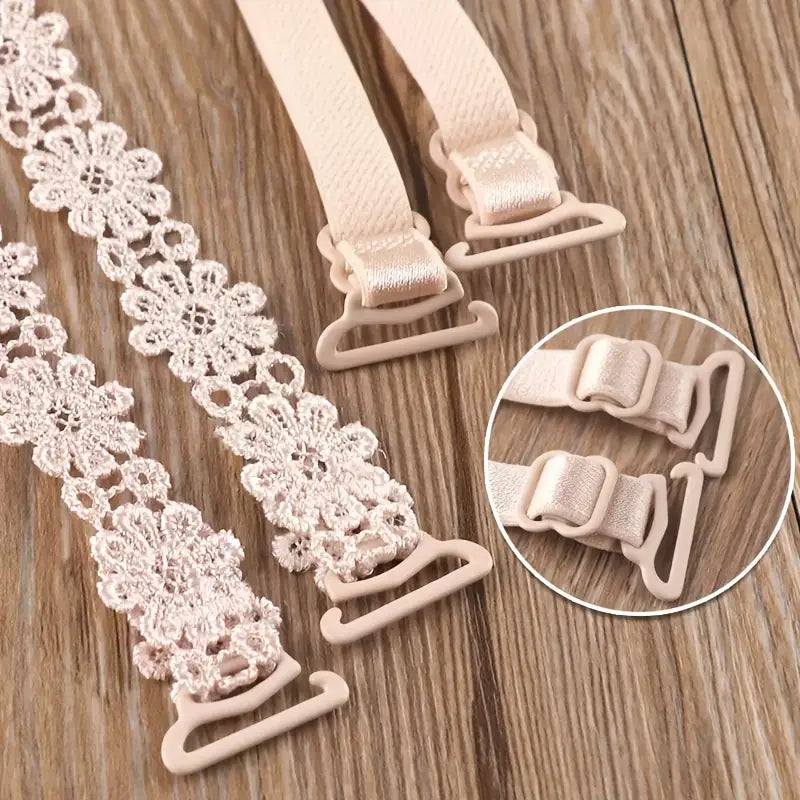 Bretelles de Soutien-Gorge en Dentelle Florale – Réglables & Élégantes, Accessoire Lingerie Femme Chic & Confortable