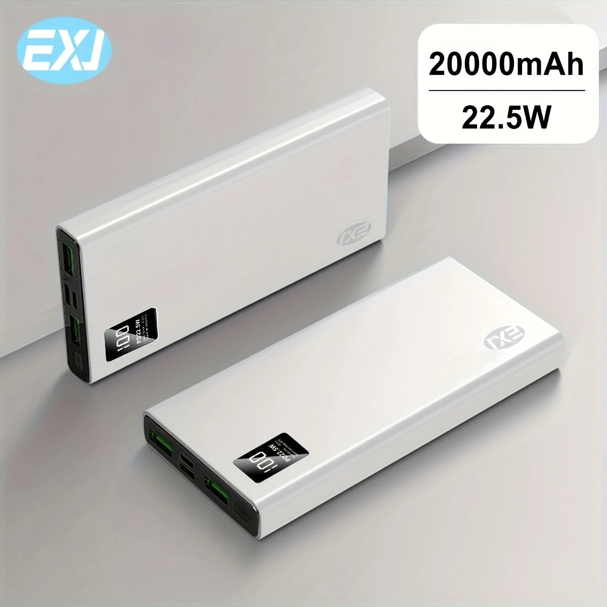 Power Bank 20000mAh avec Écran LED – Charge Rapide et Multi-Ports pour Smartphones et Tablettes