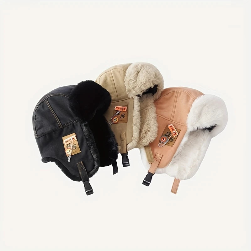 Chapka Hiver Homme Style Aviateur – Doublure Polaire Chaude et Cache-Oreilles Intégrés