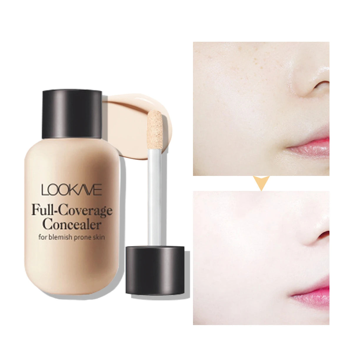 Correcteur Haute Couvrance LOOKAVE – Teinte Light #01/#02 Medium/#03 Deep | Anti-imperfections & Teint Zéro Défaut