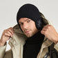 Bonnet d’Hiver Homme avec Cache-Oreilles Intégrés – Tricot Épais Doublé Polaire, Ultra Chaud & Coupe-Vent