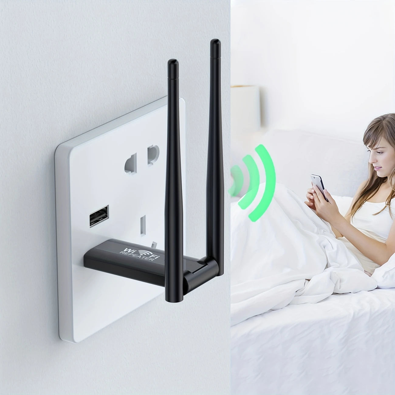Clé USB Wi-Fi Puissante avec Double Antenne – Répéteur Réseau Haut Débit 1200Mbps pour PC / Ordinateur Portable