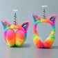 Cache-Oreilles Licorne Femme & Enfant – Pliable, Multicolore en Fausse Fourrure, Ultra Doux et Fantaisie