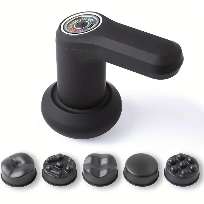Pistolet de Massage Électrique Rose avec Écran LED – 6 Têtes Interchangeables pour Détente Musculaire et Récupération Sportive