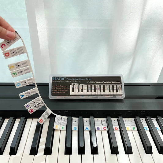 Guide Autocollant pour Clavier Piano – Lettres & Notes pour Débutants