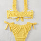 Bikini brodé avec volants – Haut à larges bretelles et culotte nouée ajustable