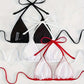 Haut de Bikini Femme Triangle – Lot de Basiques Indémodables à Nouer (Noir, Blanc, Rouge)