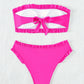 Bikini bandeau à volants taille haute – Élégance minimaliste pour vos journées plage