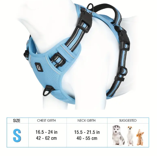 Harnais Réglable pour Chien – Sécurisé, Respirant et Confortable avec Sangles Réfléchissantes
