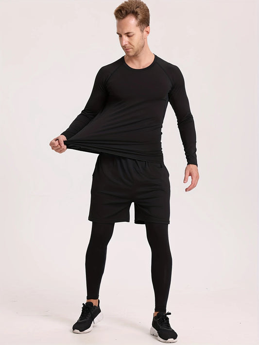 Tee-Shirt Thermique Homme Manches Longues – Sous-vêtement Technique Respirant pour Hiver & Sport