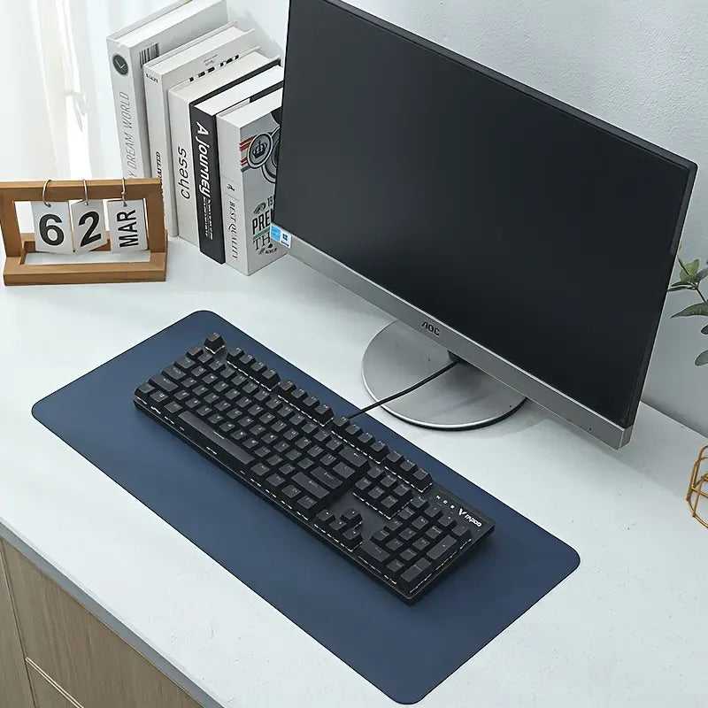 Tapis de bureau antidérapant grand format – Surface lisse pour clavier et souris