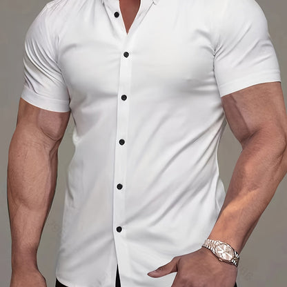 Chemise élégante et décontractée à manches courtes, coloris Blanc