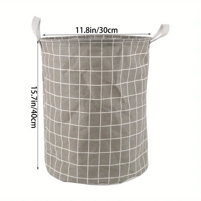 Panier à linge pliable en tissu imperméable – Grand bac de rangement avec poignées, motif à carreaux