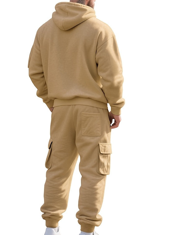 Ensemble décontracté et athlétique à capuche zippée pour homme