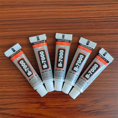 Colle B-7000 Multifonction (5 x 3ml) – Adhésif Résistant pour Téléphone, Verre, Plastique, Bijoux et Bricolage