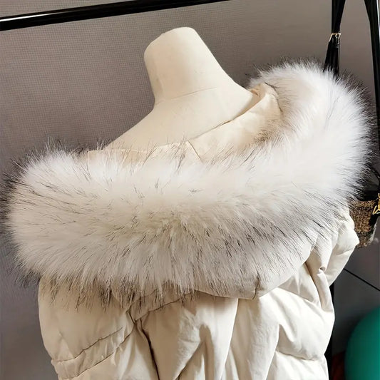 Faux col femme en fausse fourrure blanche – Col amovible chic et douillet pour manteaux et vestes d’hiver
