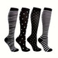 Lot de 4 paires de chaussettes hautes homme – Motifs rayures et cœurs, style fantaisie noir et blanc