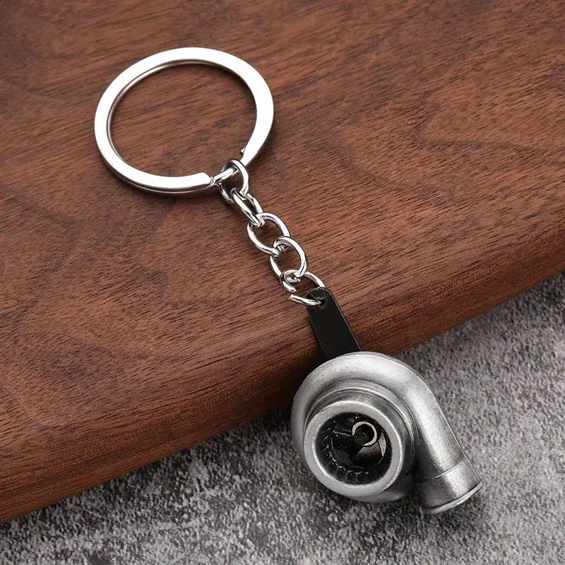 Porte-clés turbo voiture en métal – Breloque mécanique sportive pour homme