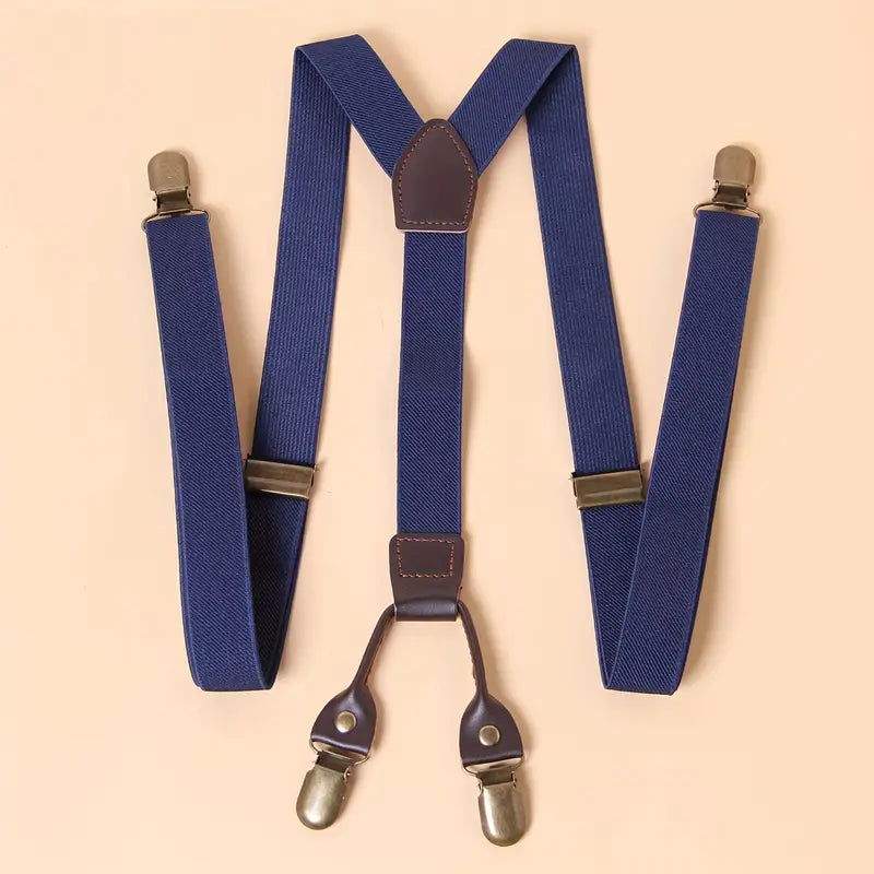 Bretelles homme réglables – Style classique avec clips métalliques et finitions cuir