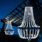 Lustre LED Extérieur Cristal – Suspension Décorative Étanche pour Soirées, Mariages et Fêtes de Jardin